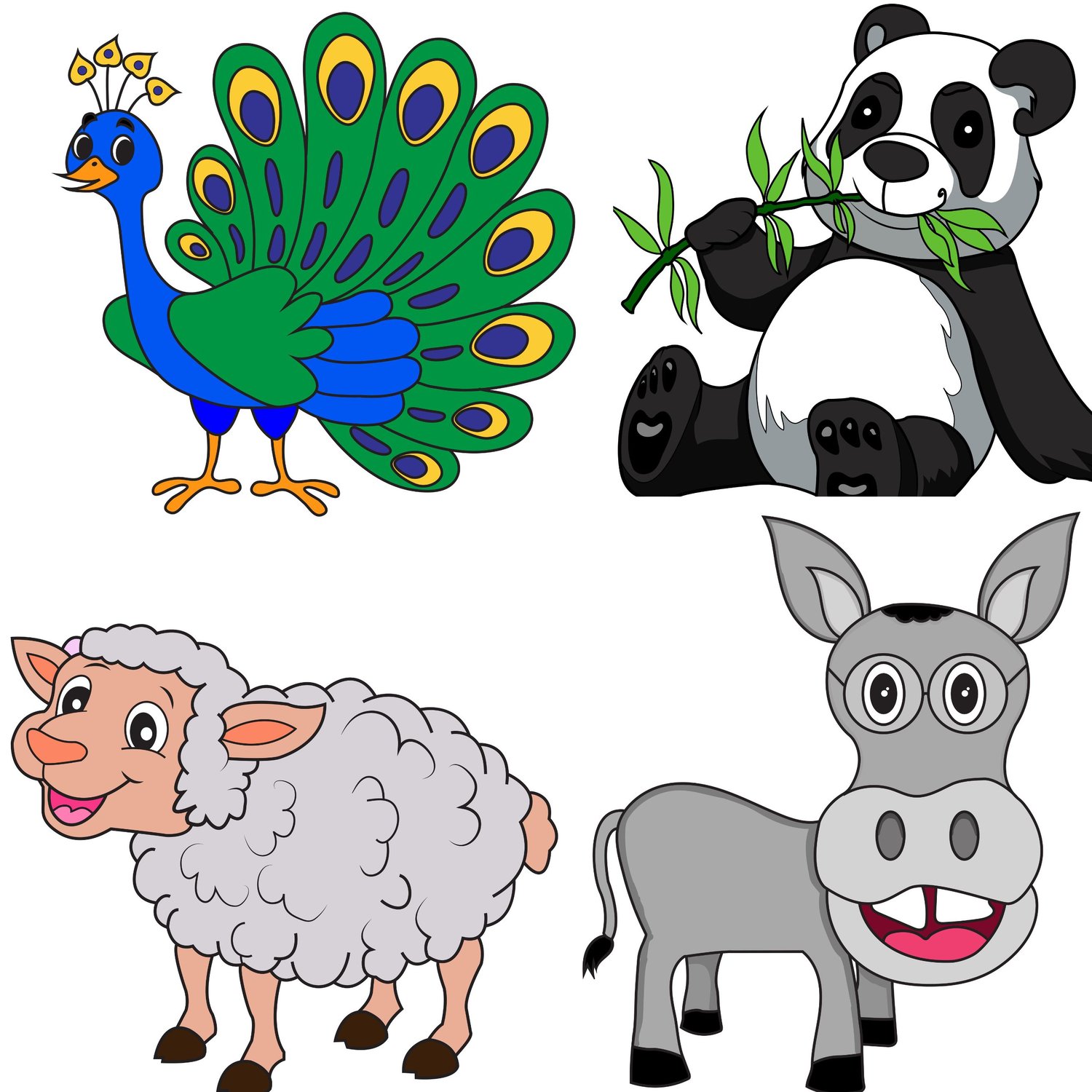 cute animal clipart illustrations family