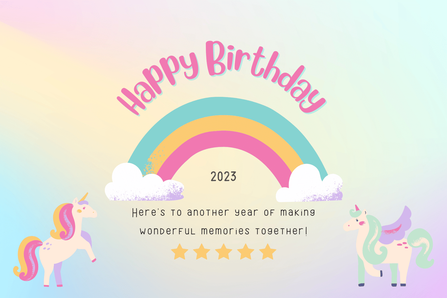 Magical Unicorn Photo Frame Sticker Label 6"x4" | Customizable Canva Template | Digital. Design