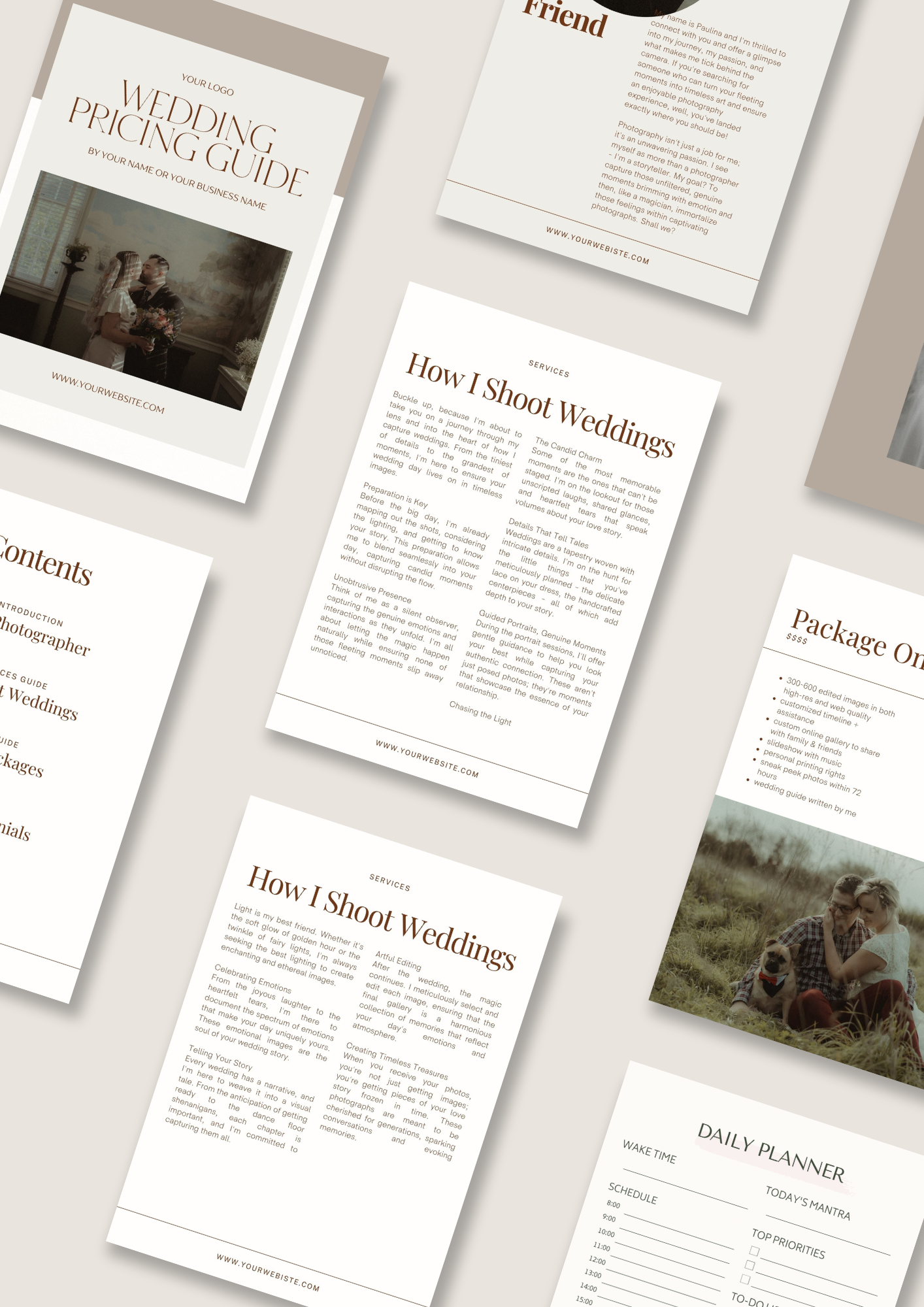 pre-written wedding pricing guide for photographers