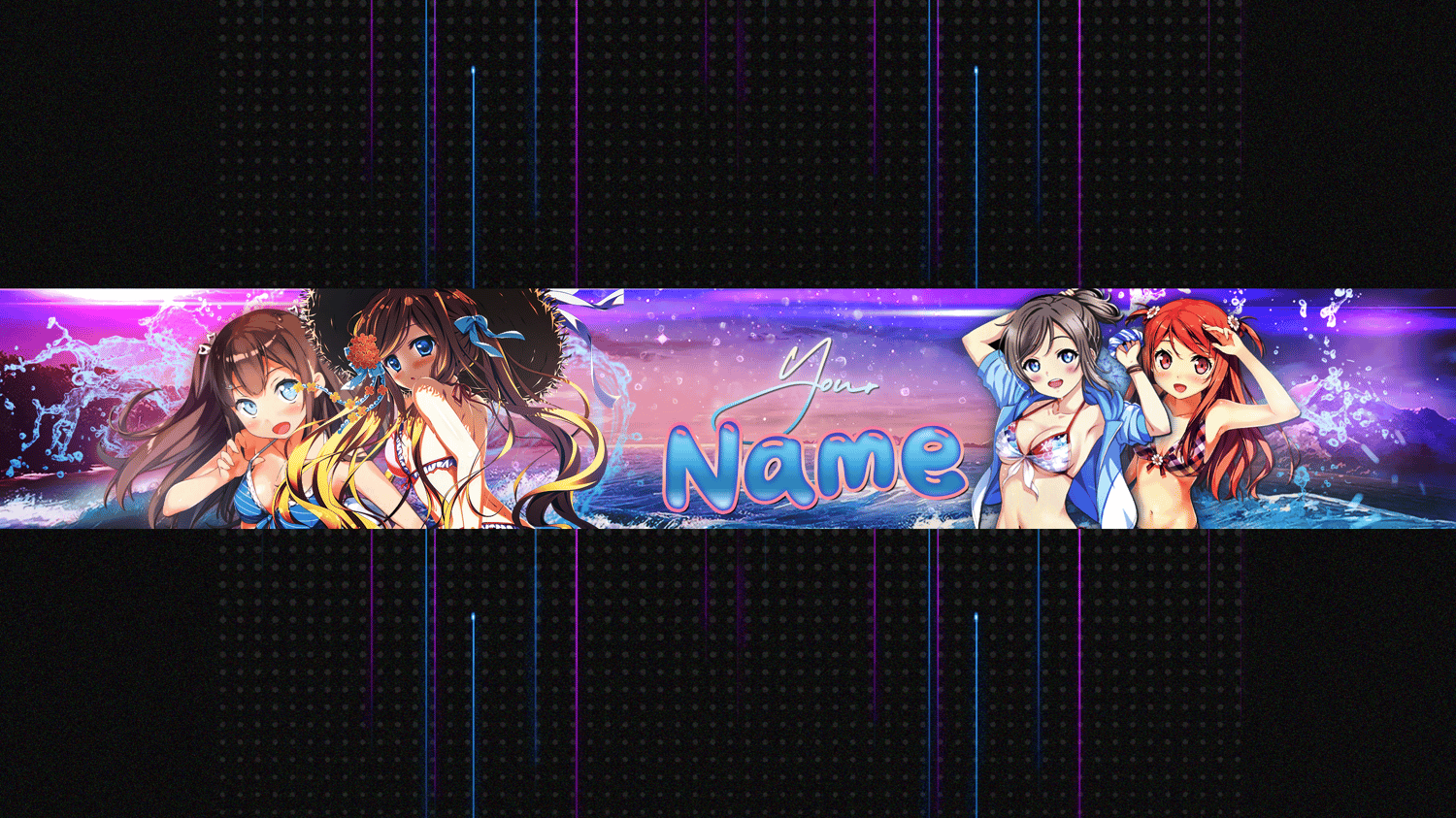 Anime Summer Girls YouTube Banner