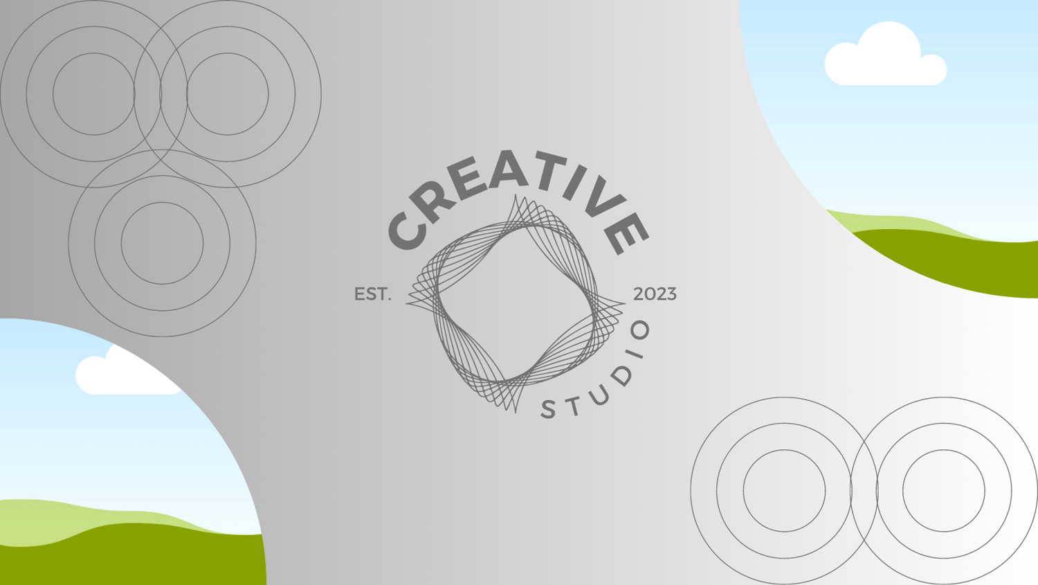 Customizable Clean Geometric Design Facebook Cover Template for Canva - Small Business Branding, gray gradient