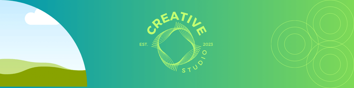 Customizable Clean Geometric Design LinkedIn Background Template for Canva - Small Business Branding, blue and green gradient