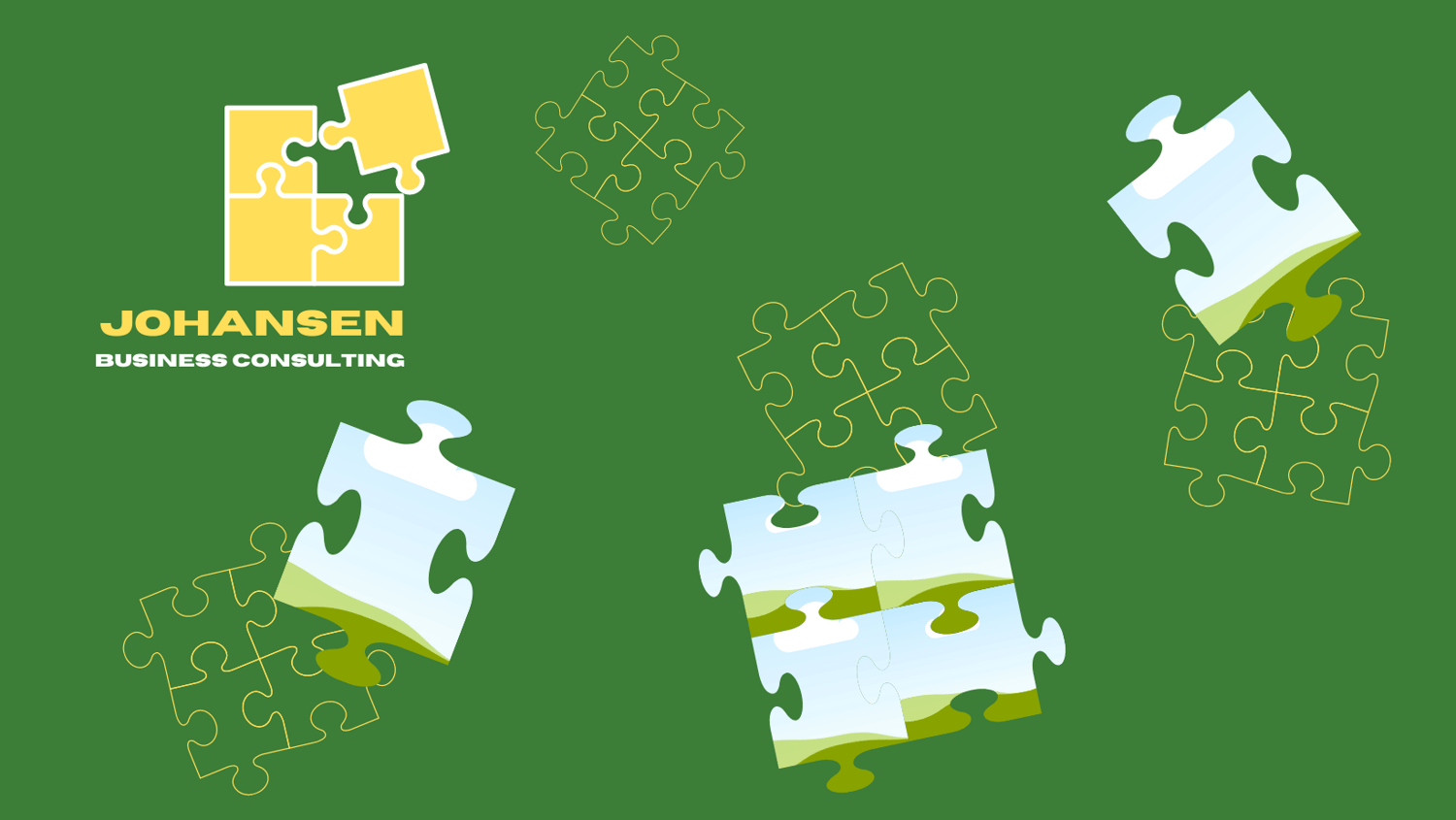 Customizable Bold Puzzle Design Facebook Cover Template for Canva - Small Business Branding, green