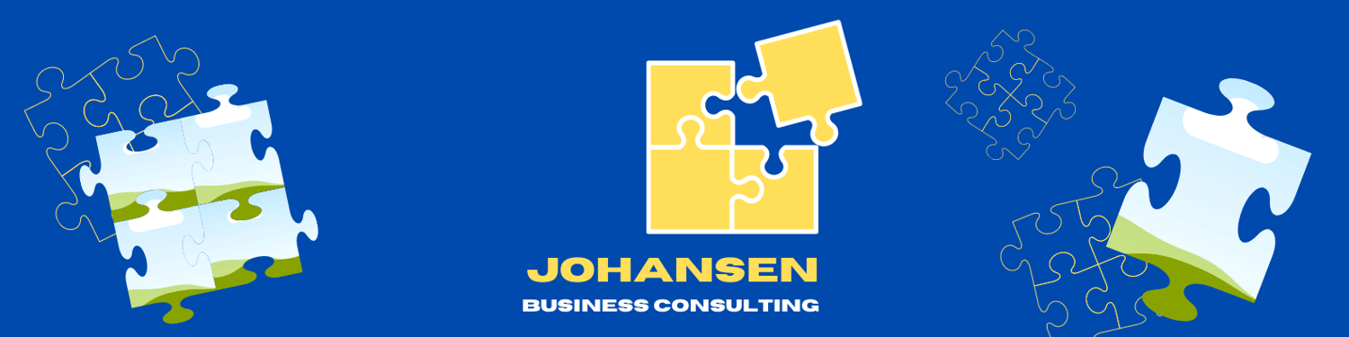 Customizable Bold Puzzle Design LinkedIn Background Template for Canva - Small Business Branding, blue