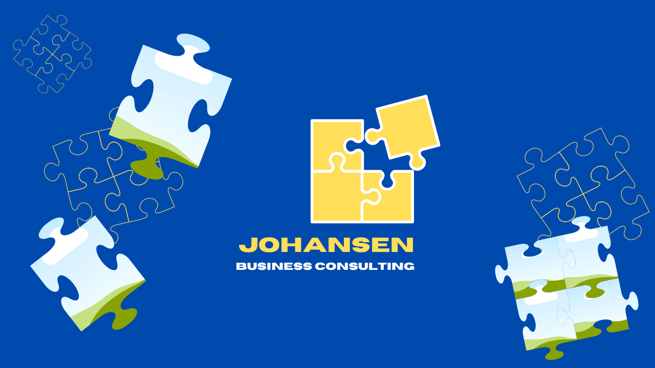Customizable Bold Puzzle Design Zoom virtual background Template for Canva - Small Business Branding, blue