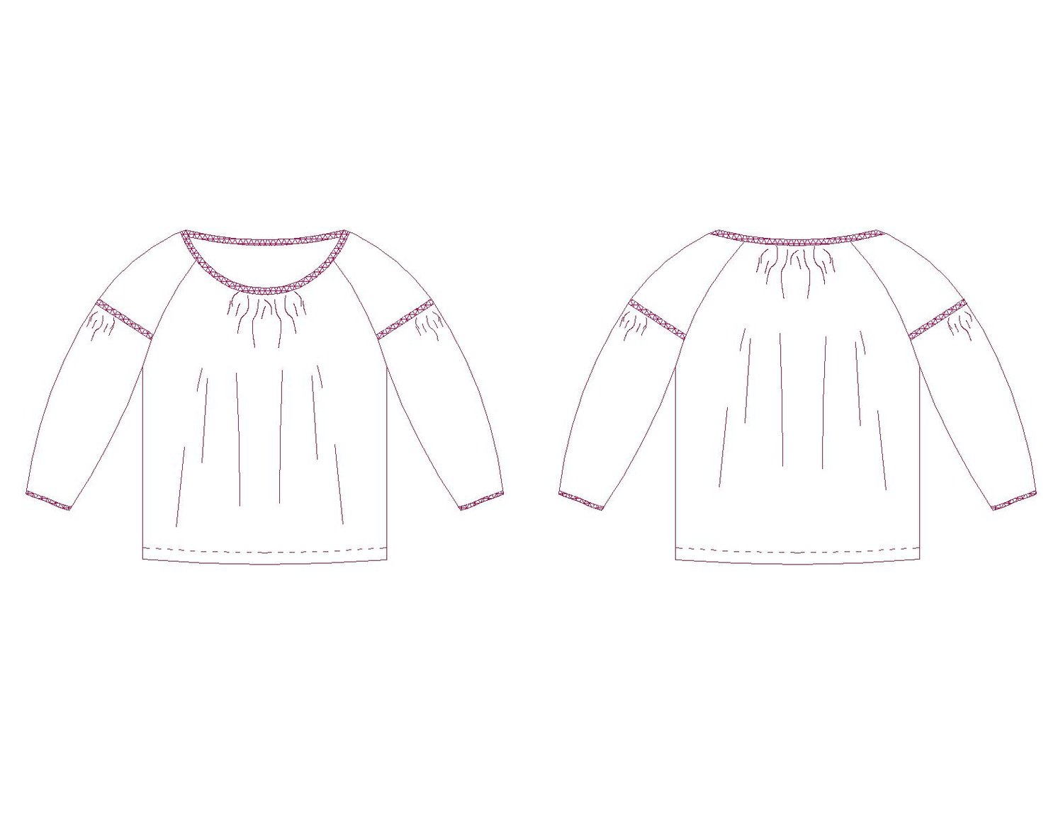 Marshaller Pattern Code WONDERELA chemisier patron de couture. Tailles XS-XL. Format A4 A0 US ...