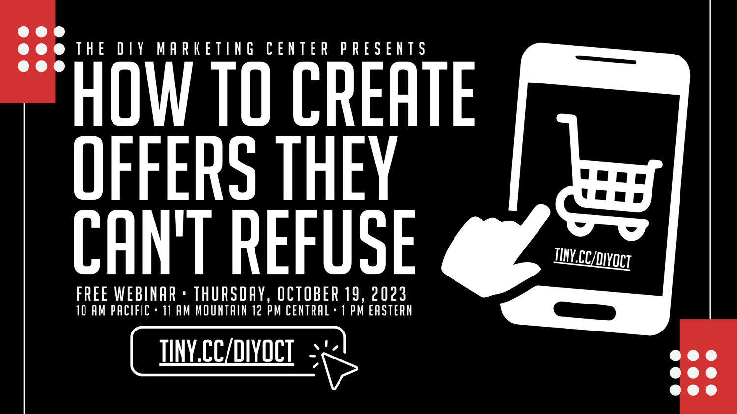 October Free Webinar DIY Marketing Center