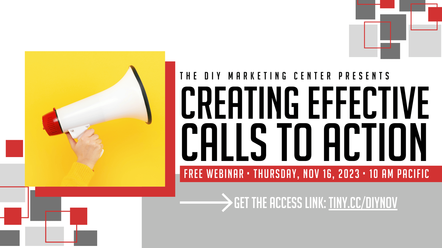 November Free Webinar DIY Marketing Center