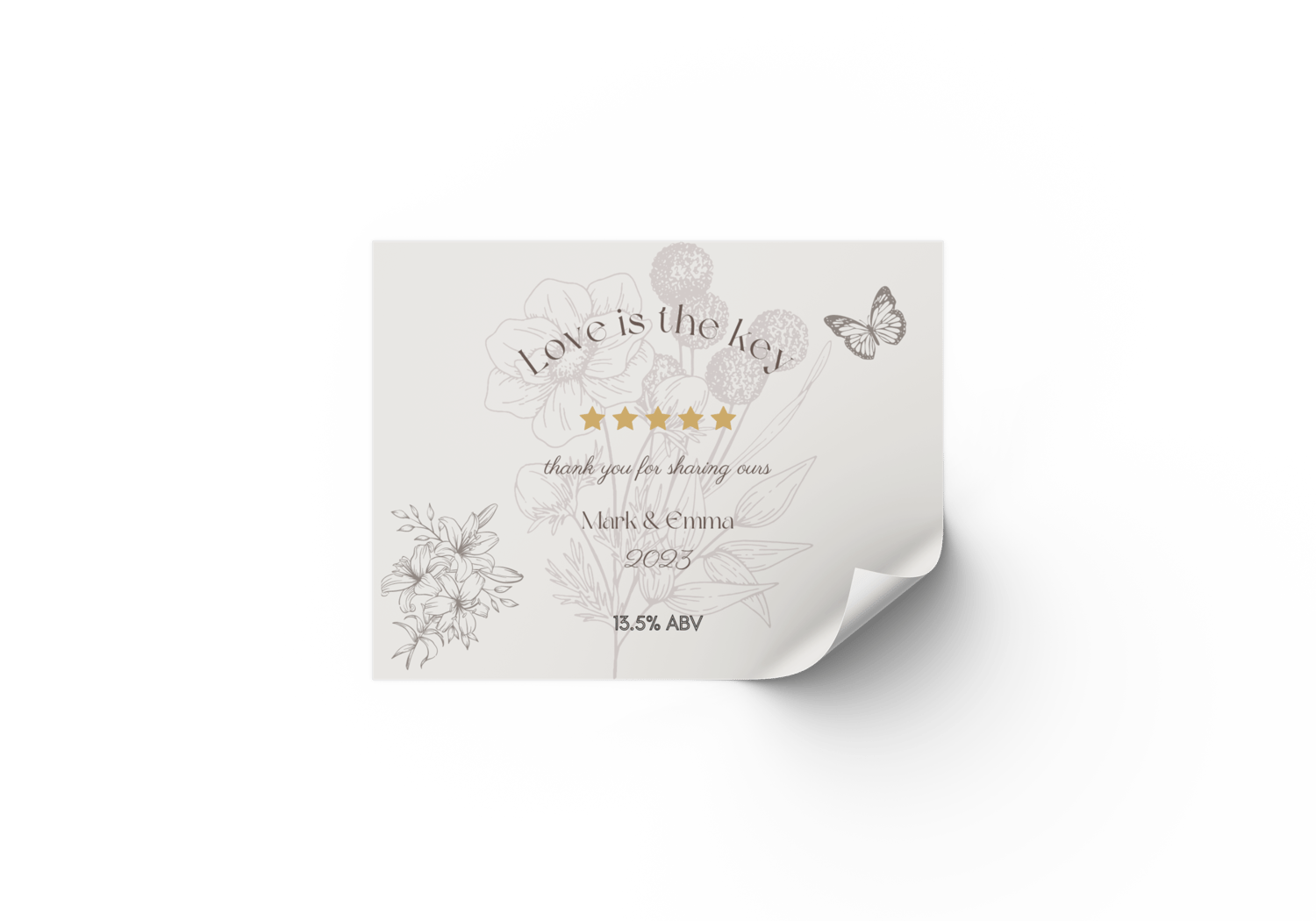 Artistic Line Art Photo Frame Sticker Label 4"x3" | Customizable Canva Template | Digital. Mock sticker