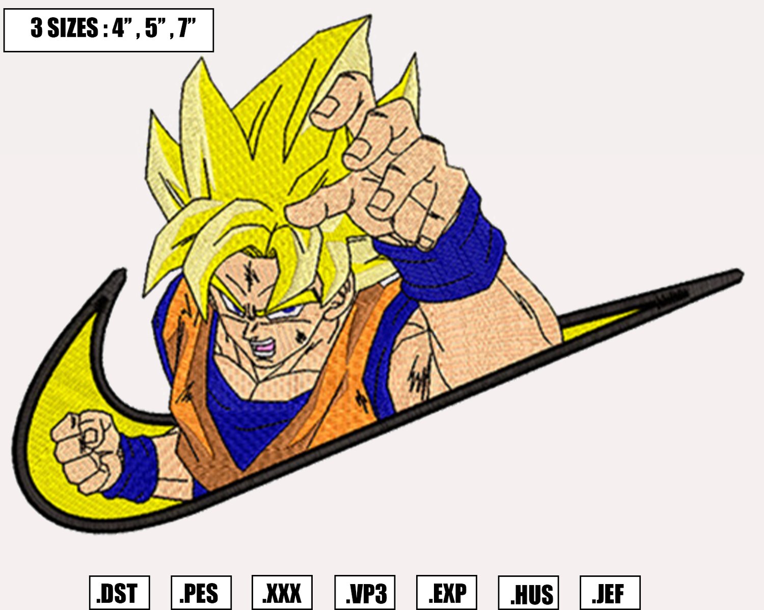 Nike Goku Embroidery Design, Dragon Ball Anime Embroidery Design, Machine  Embroidery Design File, Digital Download - Payhip