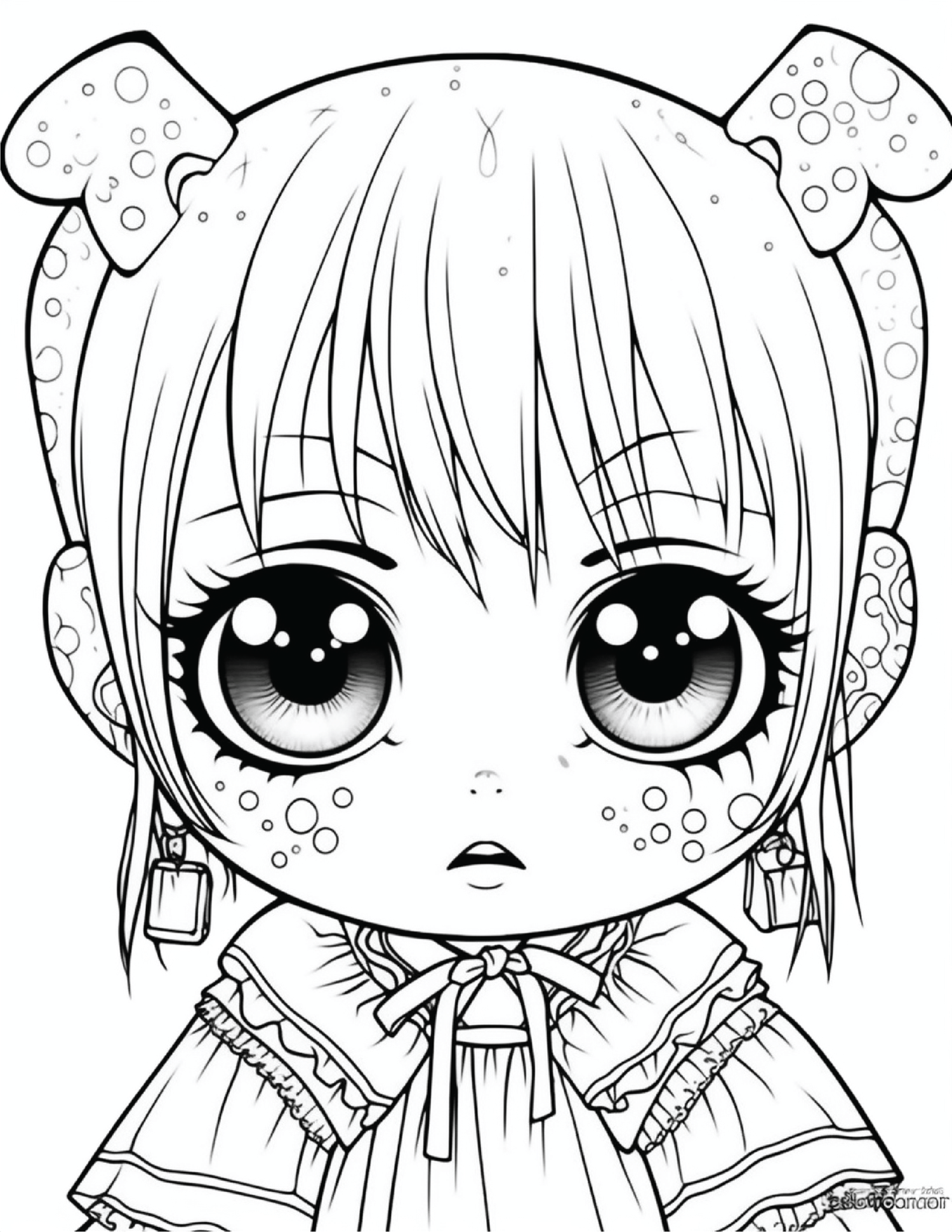 Creepy Cute Kawaii Coloring Pages for Kids, Printable Coloring Pages for  Kids