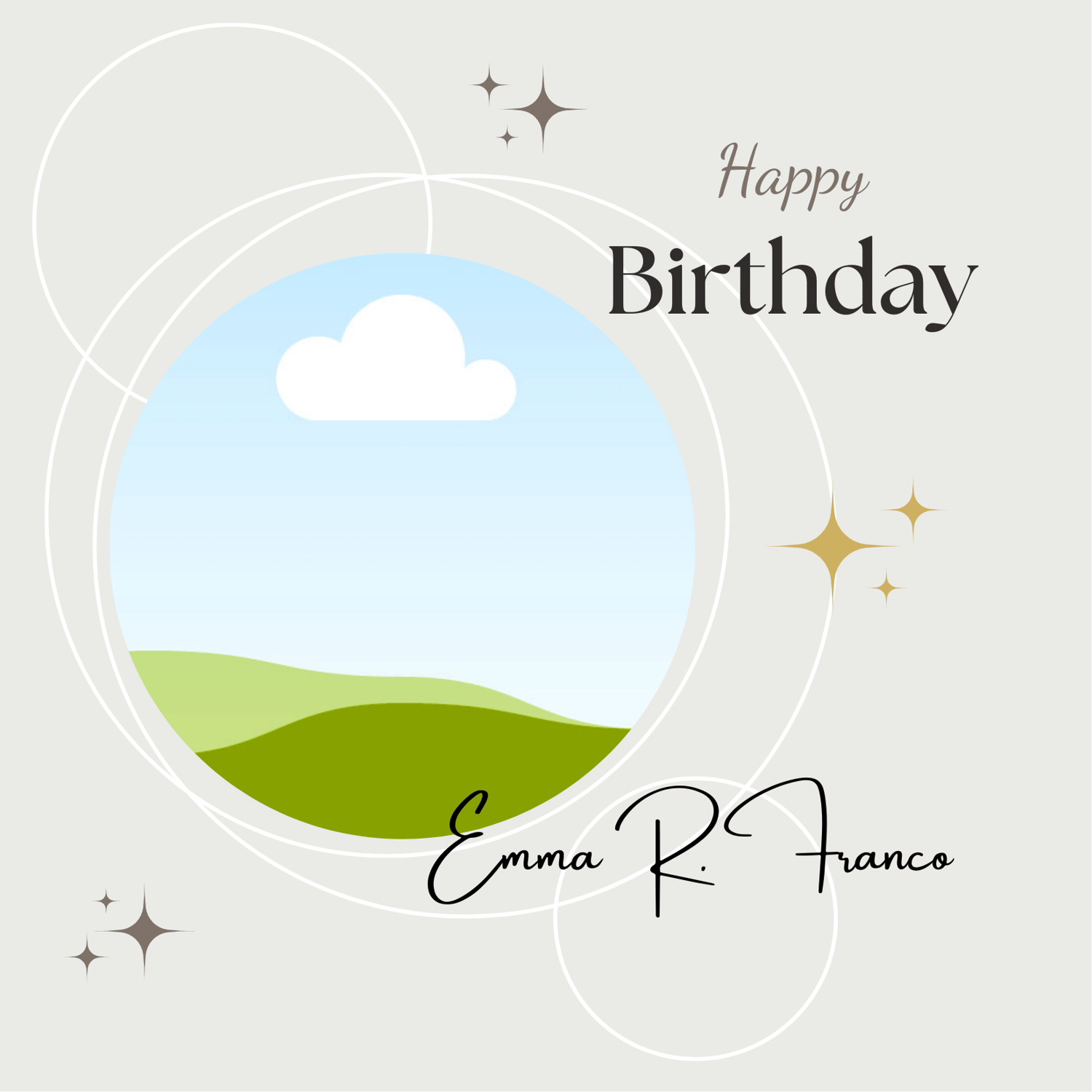 Light Grey Photo Frame Invitation | Canva Template | Digital. Front design