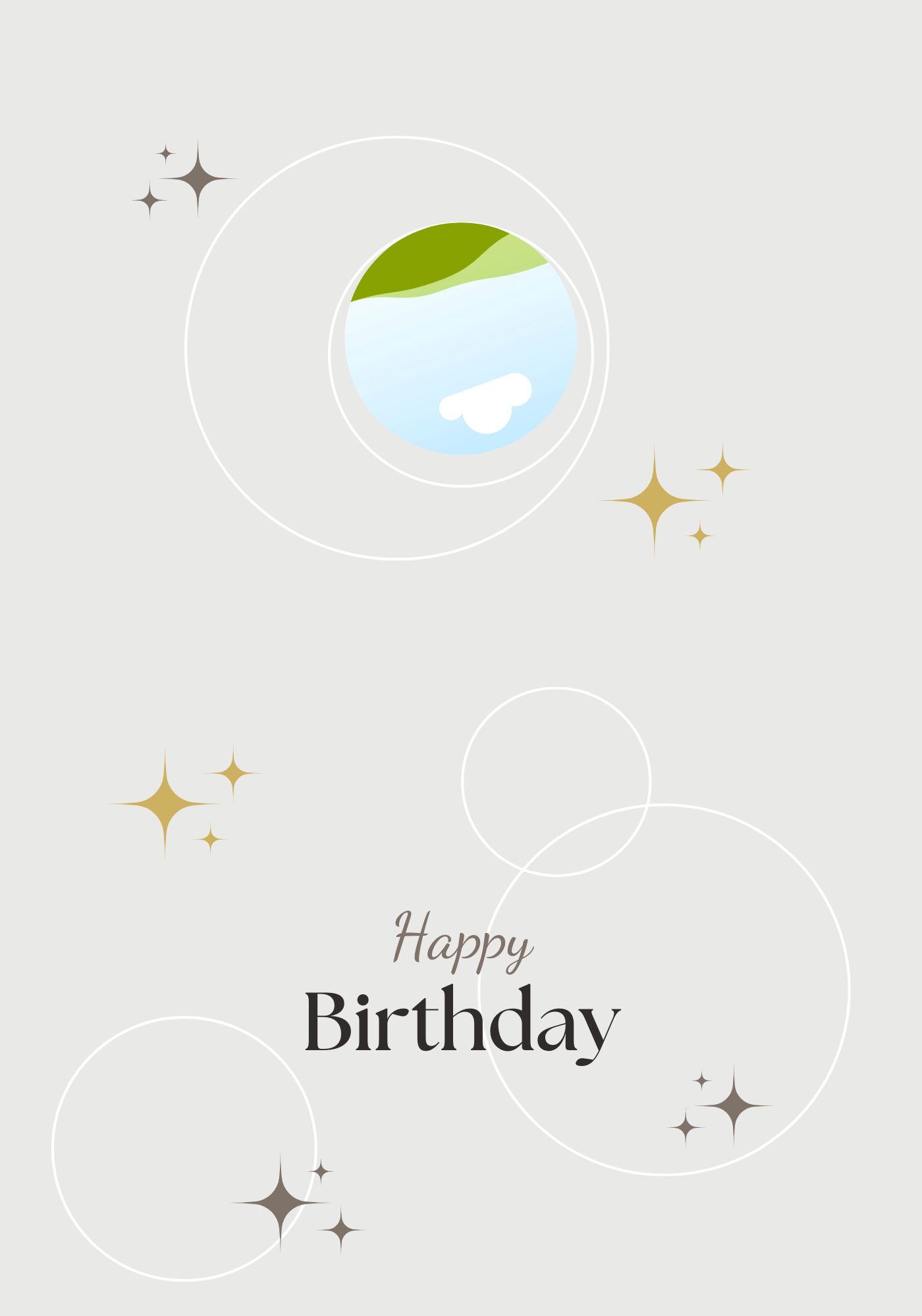 Light Grey Photo Frame Folded Card Landscape | Customizable Canva Template | Digital. Outside design