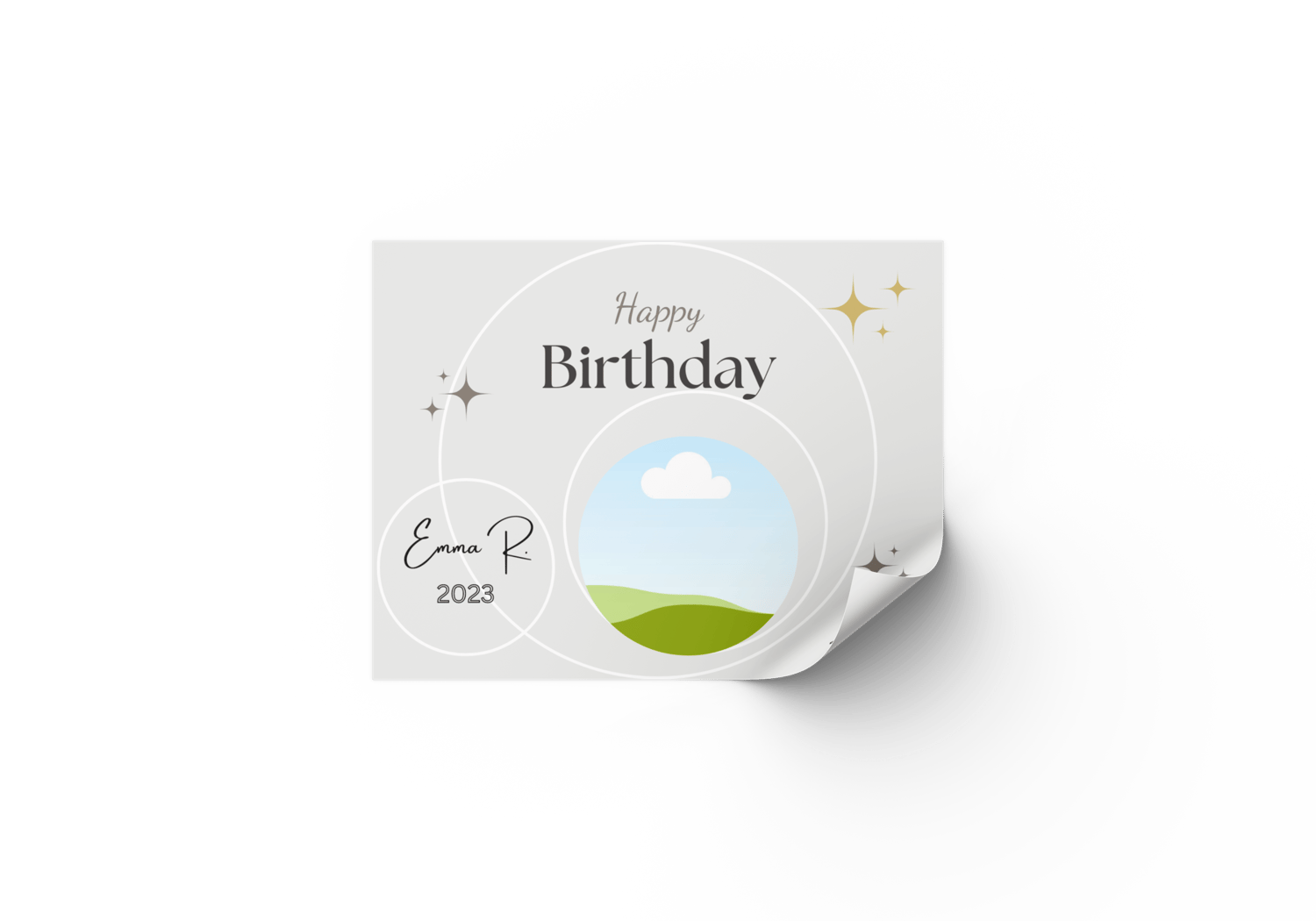Light Grey Photo Frame Sticker Label 4"x3" | Customizable Canva Template | Digital. Mock sticker
