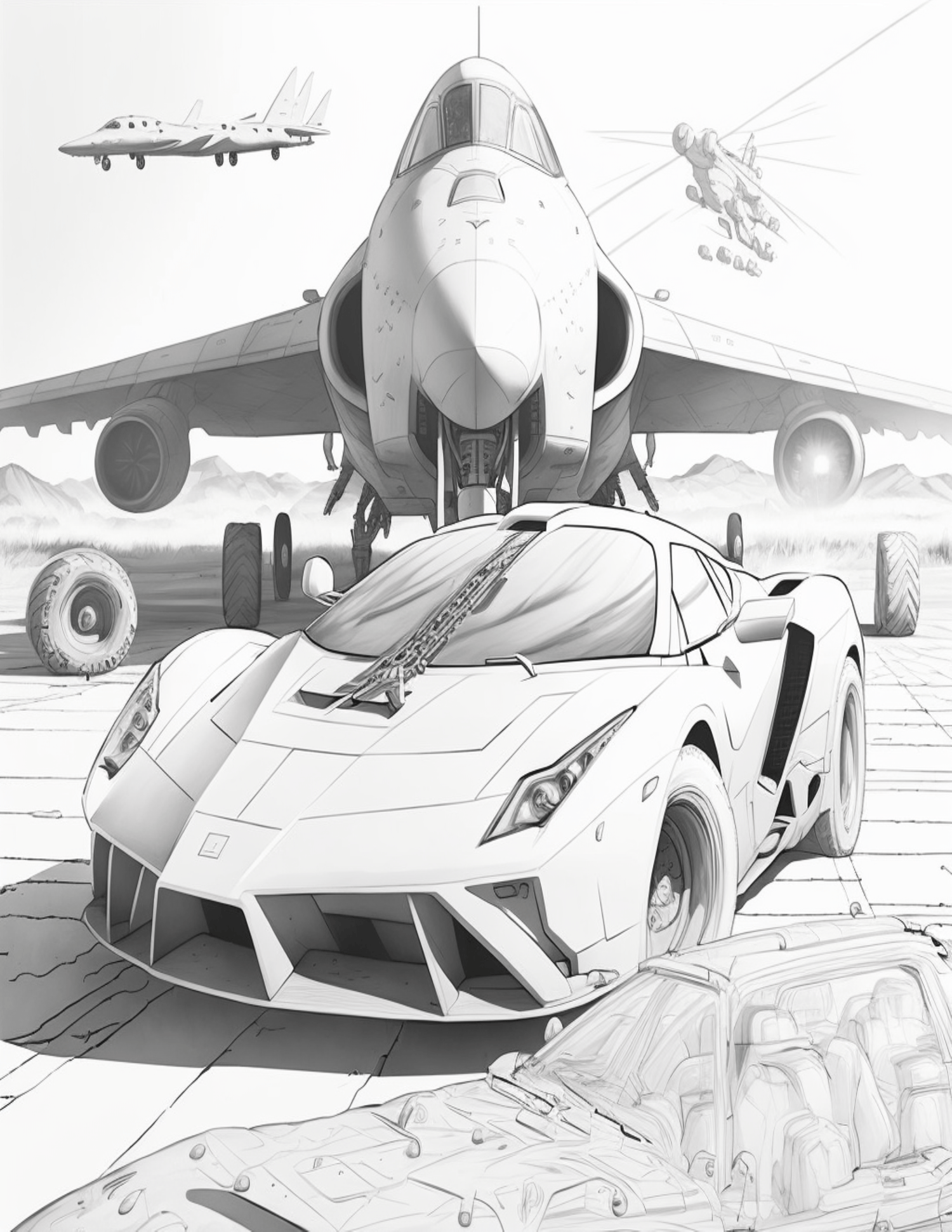 Fantasy Race Cars Coloring Pages