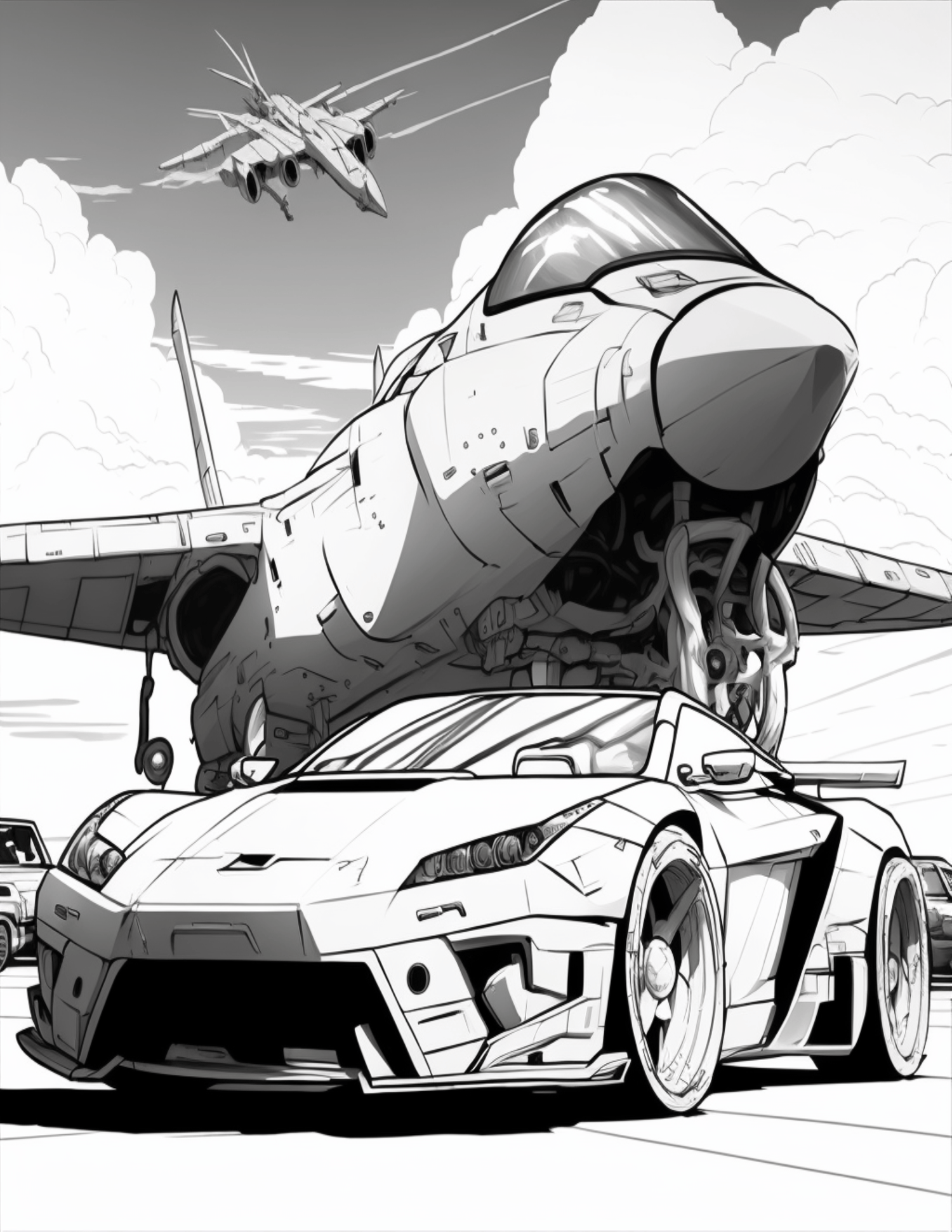 Fantasy Race Cars Coloring Pages