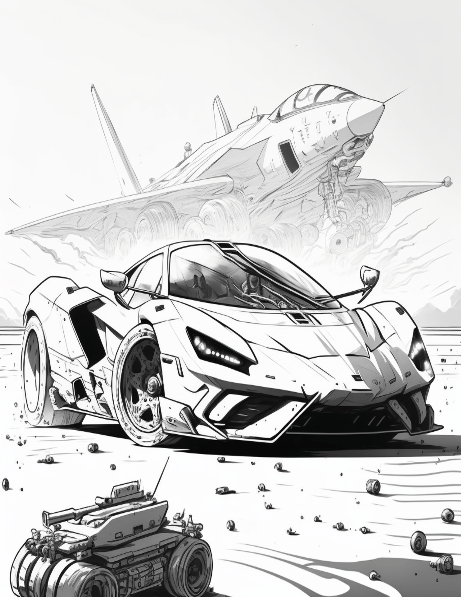 Fantasy Race Cars Coloring Pages