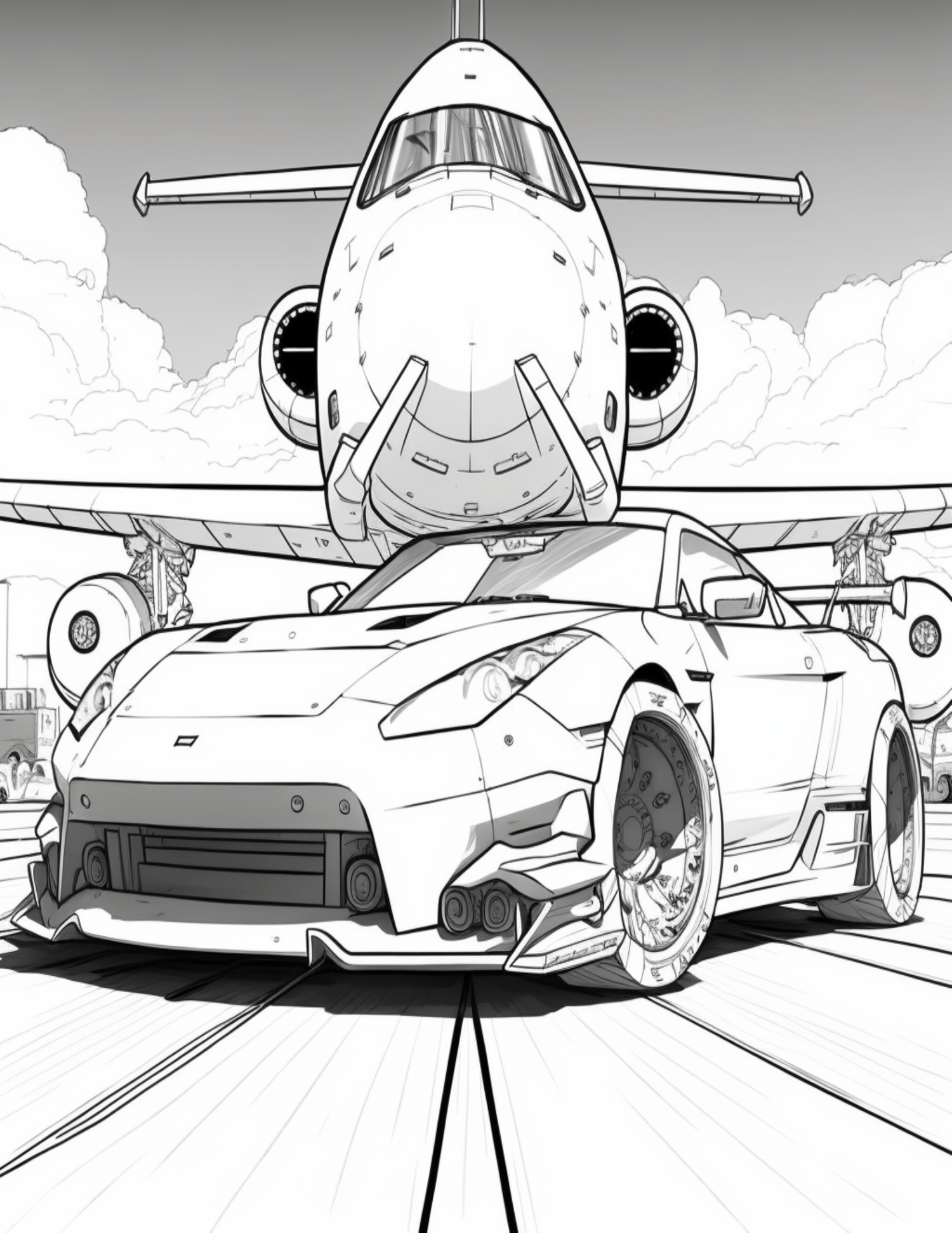 Fantasy Race Cars Coloring Pages