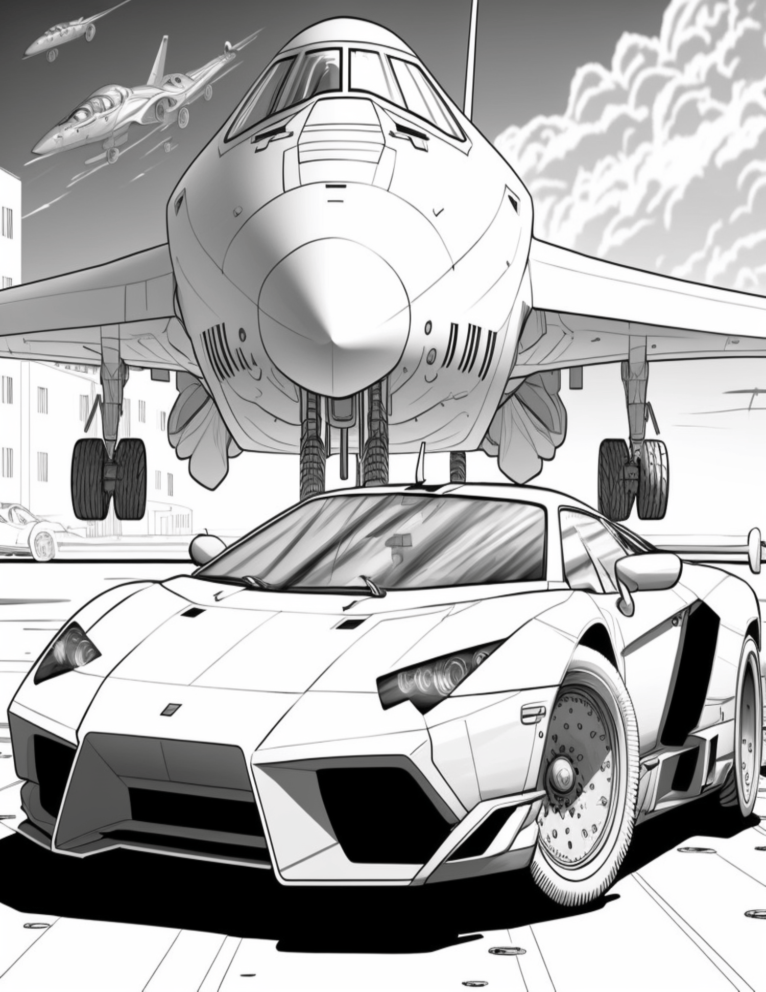 Fantasy Race Cars Coloring Pages