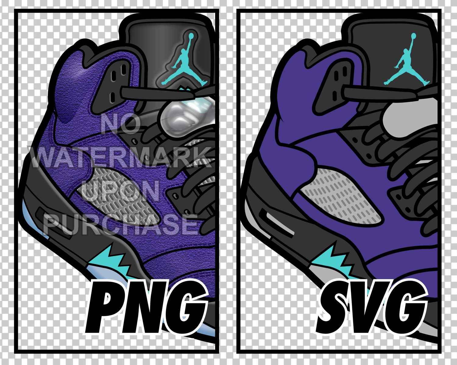 Download Jordan V Grape Cartoon Shoe Wallpaper