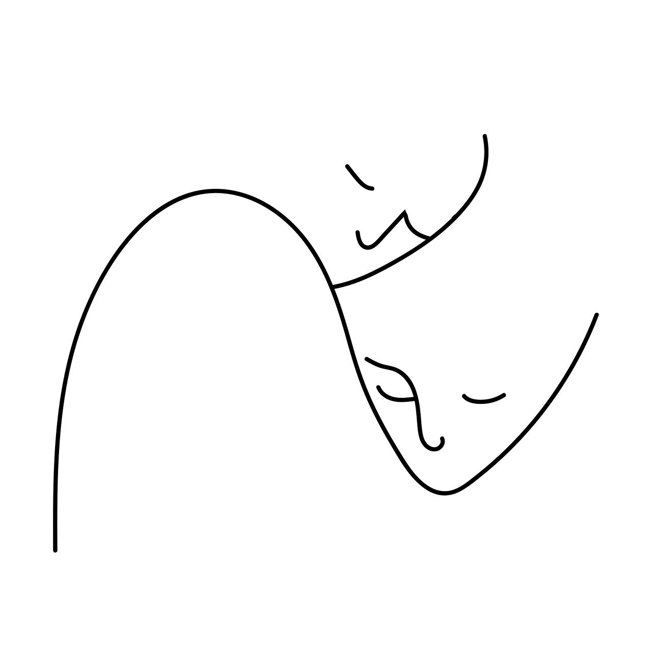 Dibujo emocional de pareja abrazada