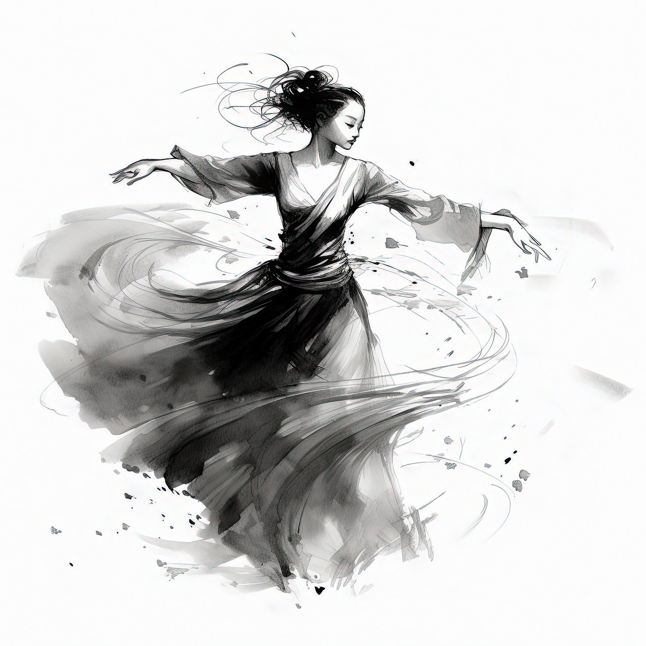 Bailarina tinta china
