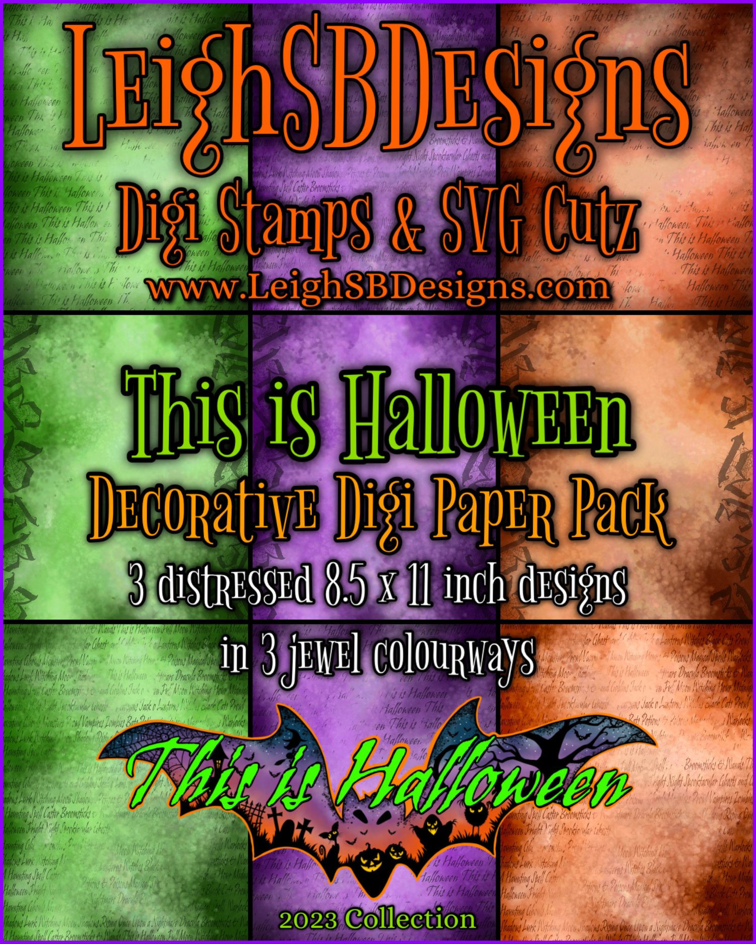 LeighSBDesigns This is Halloween Decorative Digi Paper Pack