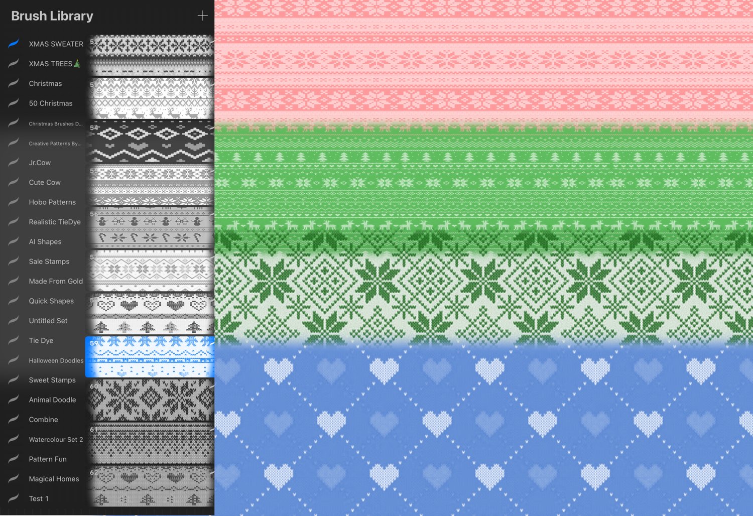Christmas ugly sweater Procreate Brush set