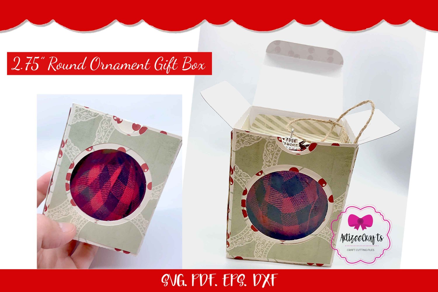 2.75 Round Ornament Box, Christmas Gift BoxI Box Template - Payhip