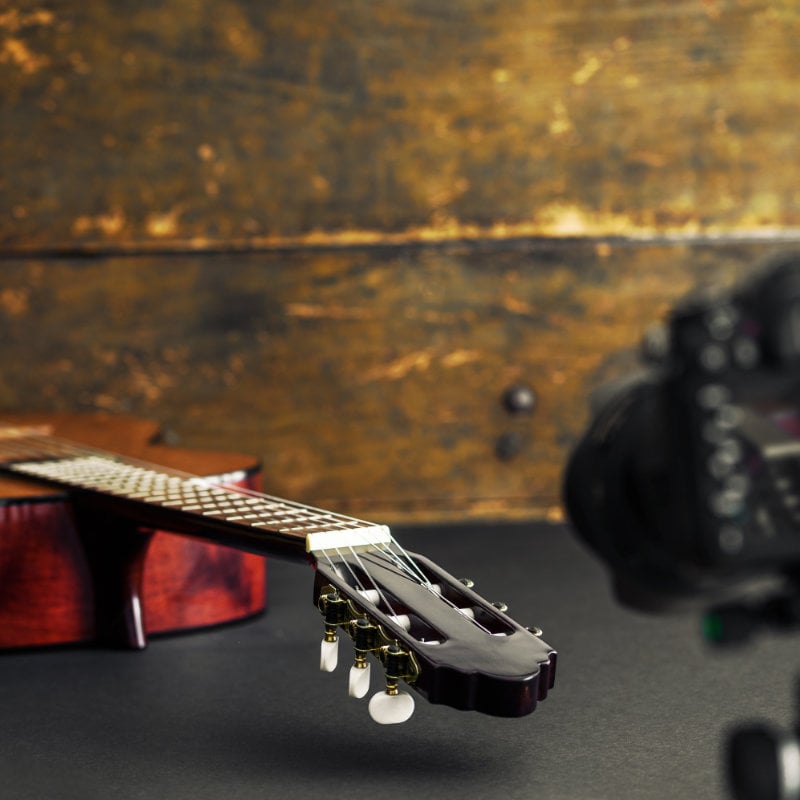 classical guitar and camera