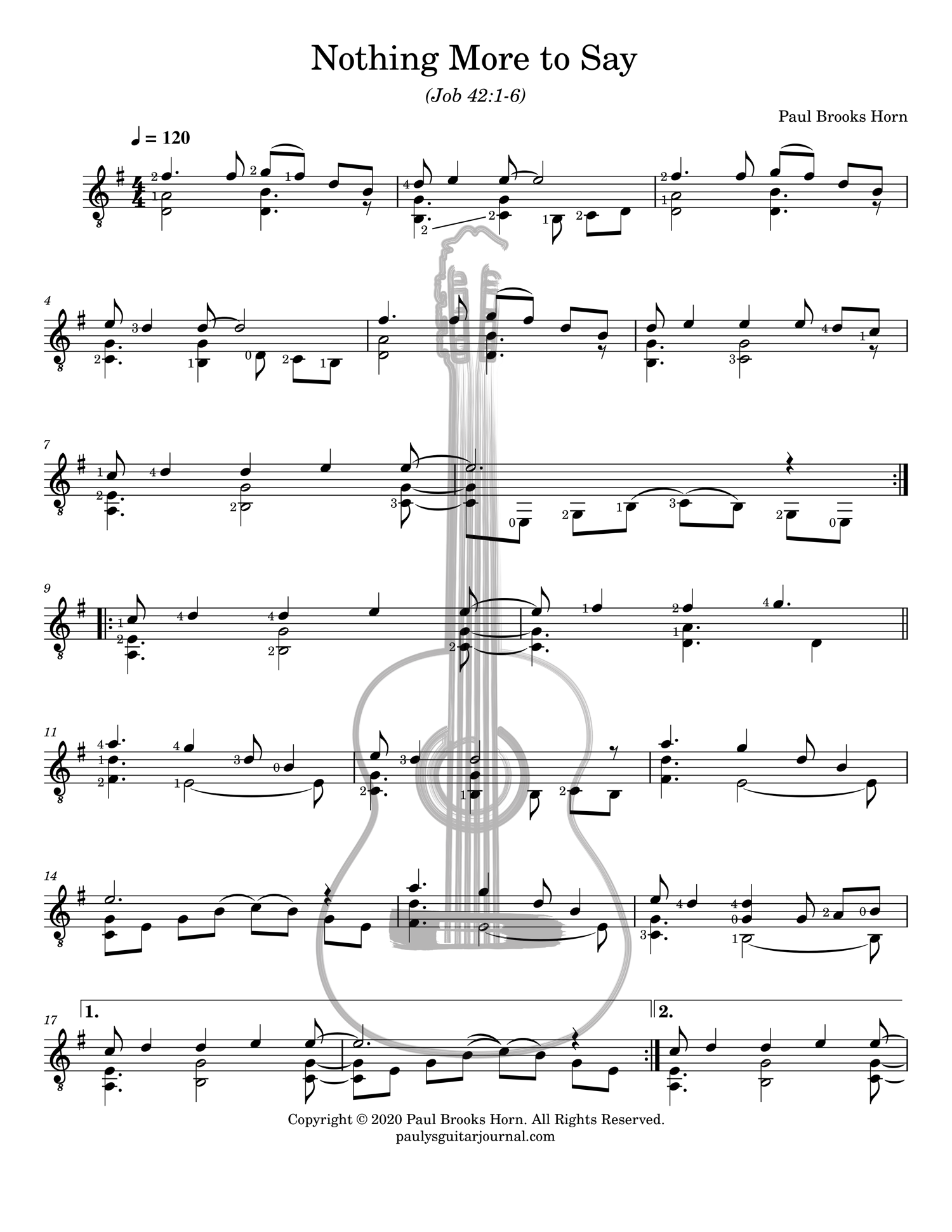 Nothing More to Say sheet music for classical guitar
