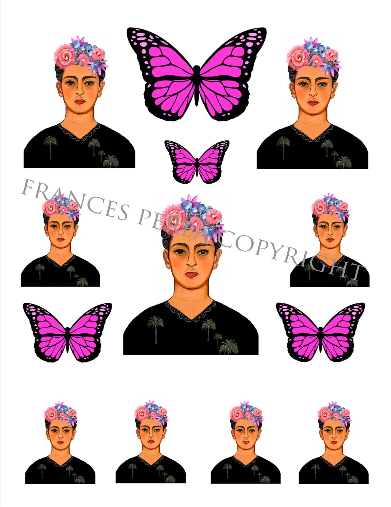 Digital Download Frida Kahlo with Butterflies - Payhip