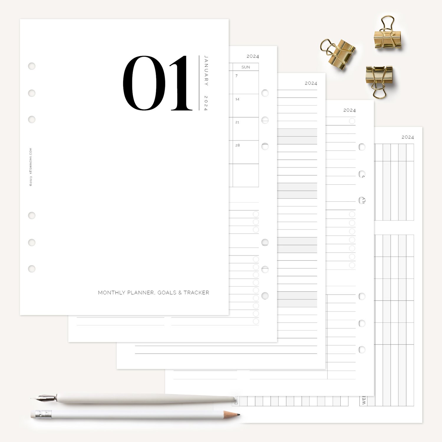 A5 Planner Printable Inserts  A5 Weekly and Monthly Planner Inserts