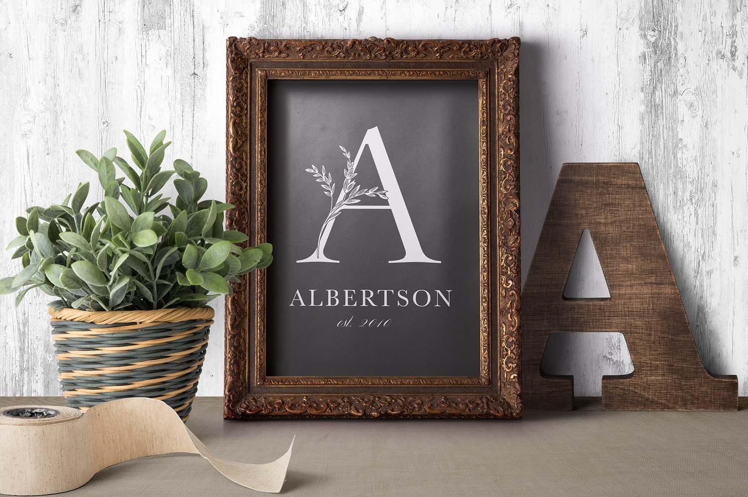 Fairytale Floral Monogram set hand-drawn set of flowered monograms and floral design elements