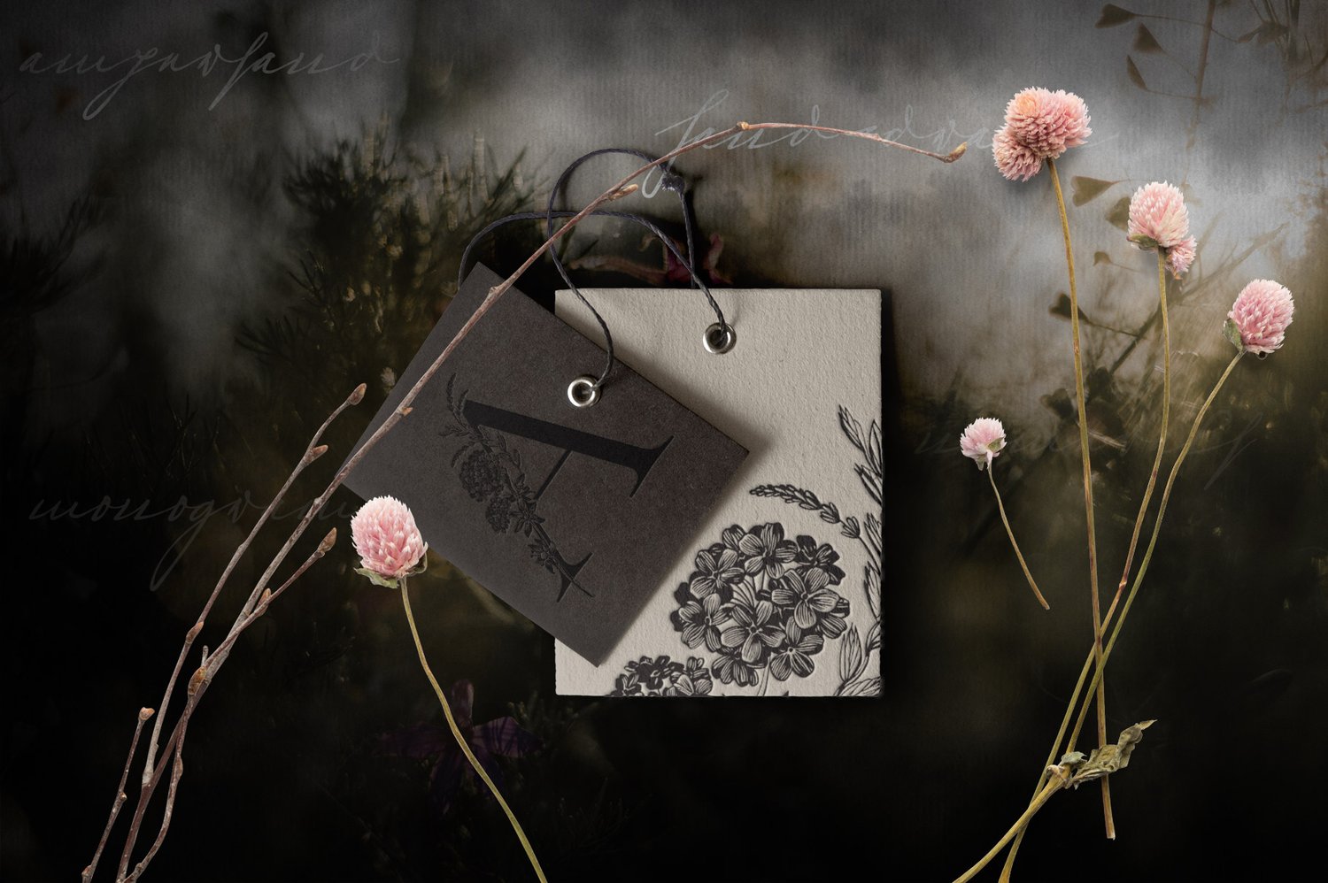 Enchanted Florals Monogram set hand-drawn set of flowered monograms and floral design elements