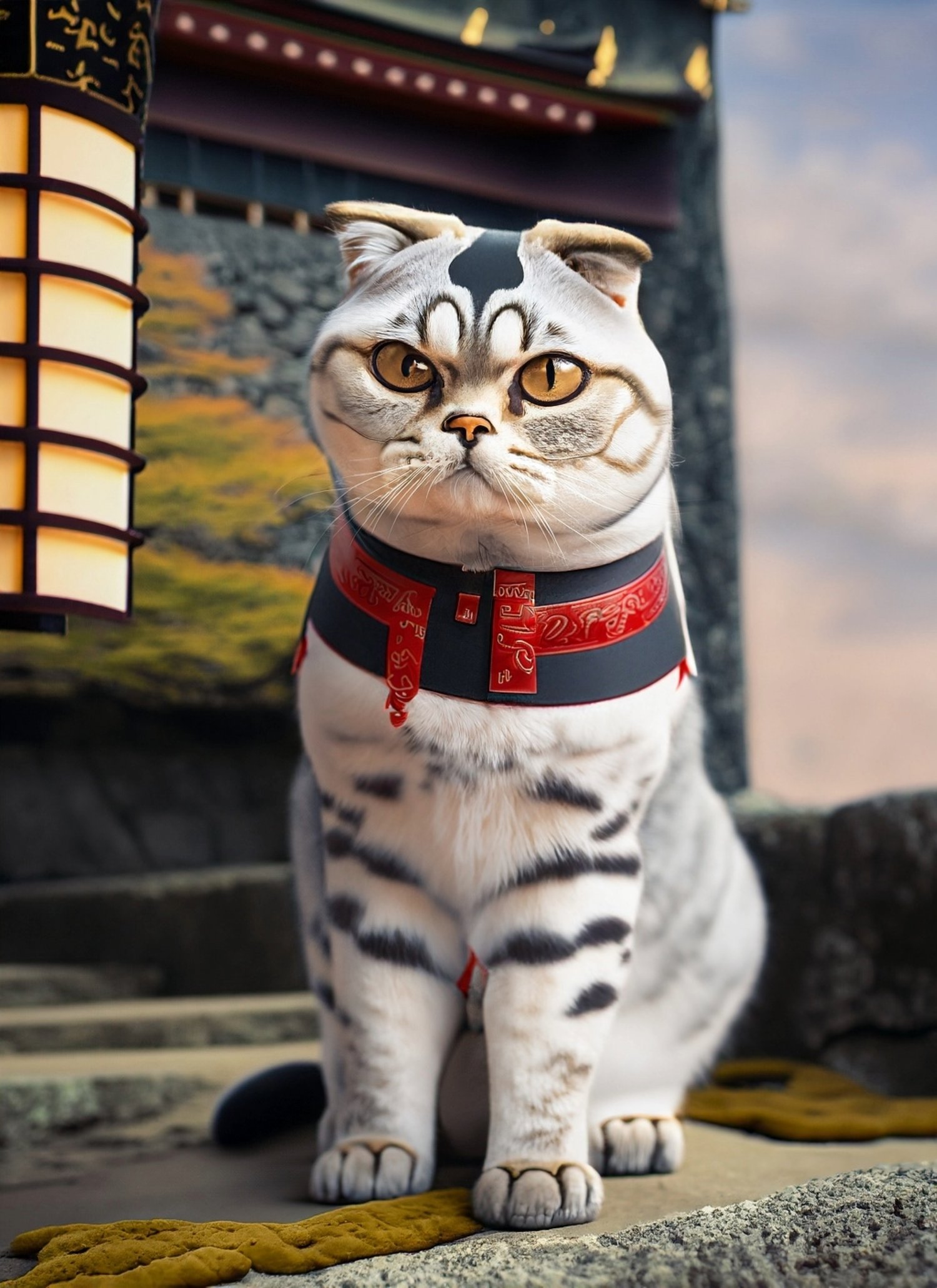 Yuki, the Scottish Fold samurai cat, never tires, but his negligence in guarding the palace poses a risk until a cunning intruder tests his vigilance.