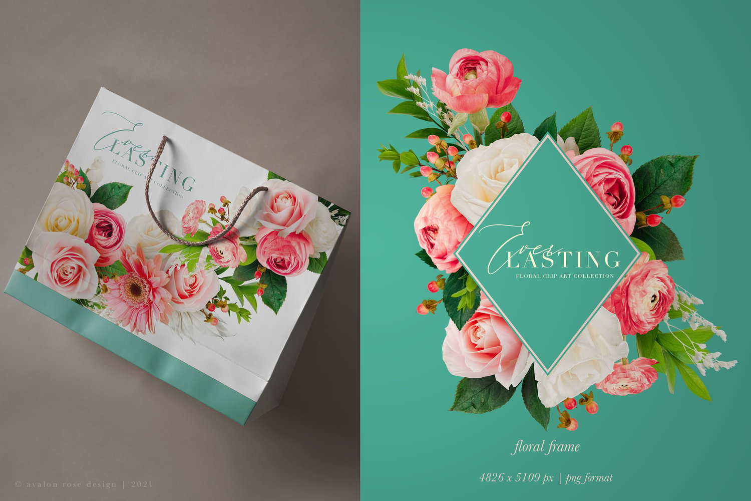 everlasting floral graphics pink and white summer flowers