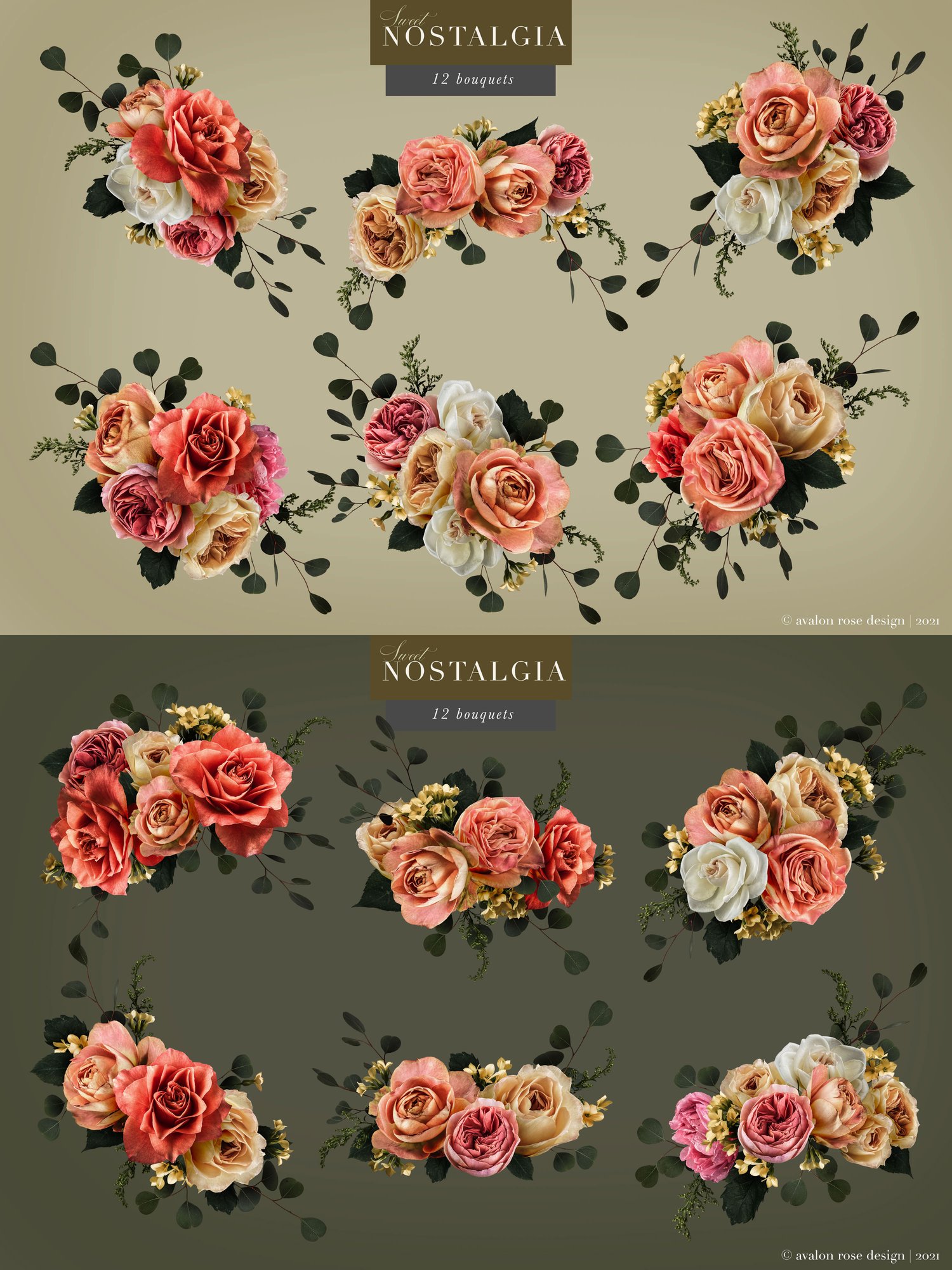 nostalgia floral graphics pink and peach floral graphics and eucalyptus