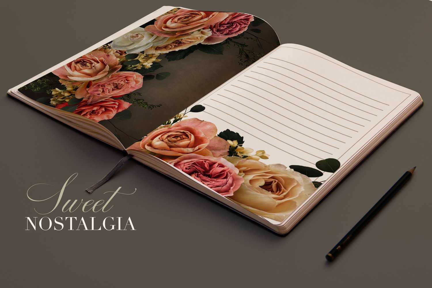 nostalgia floral graphics pink and peach floral graphics and eucalyptus