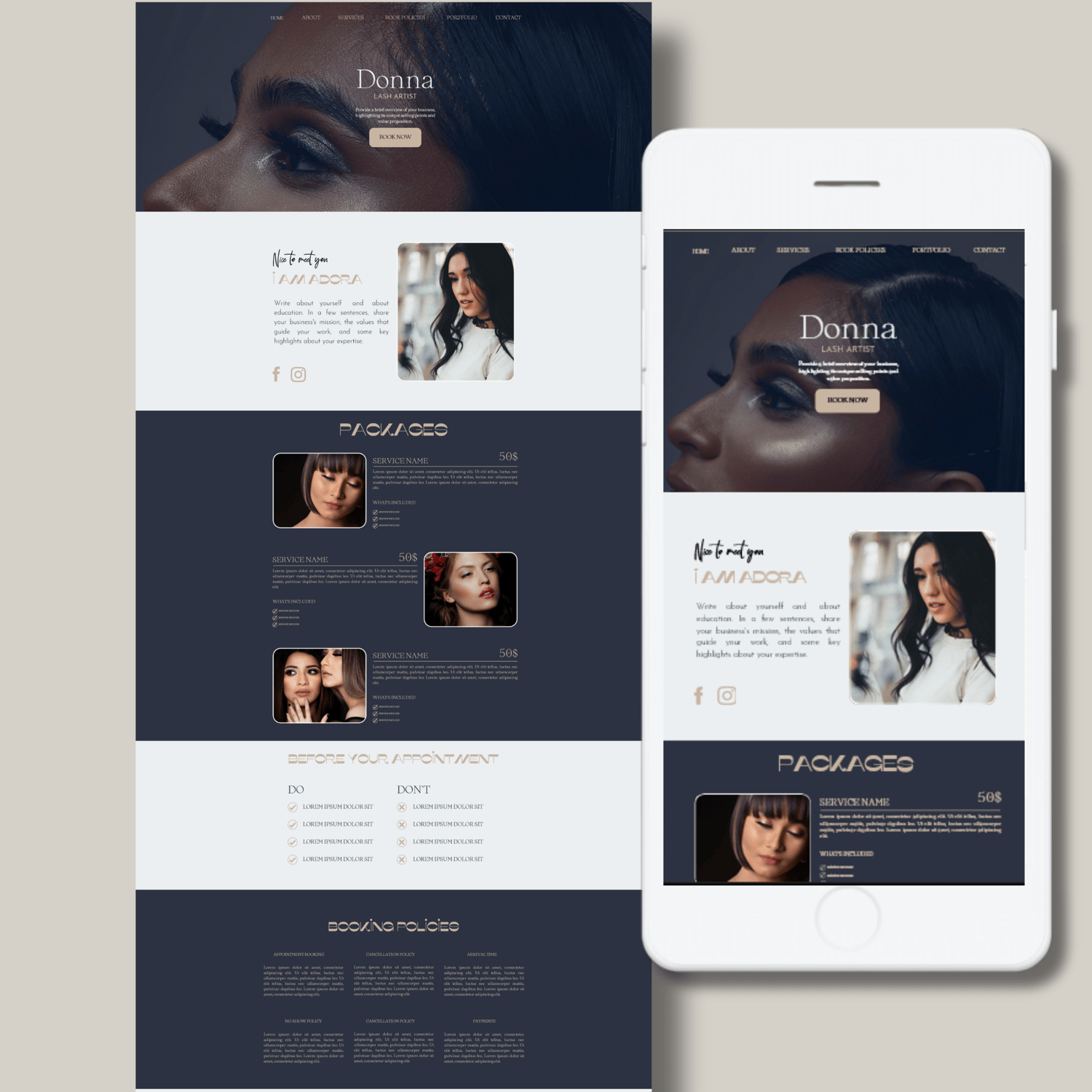 acuity scheduling website template for canva aesthetic website
