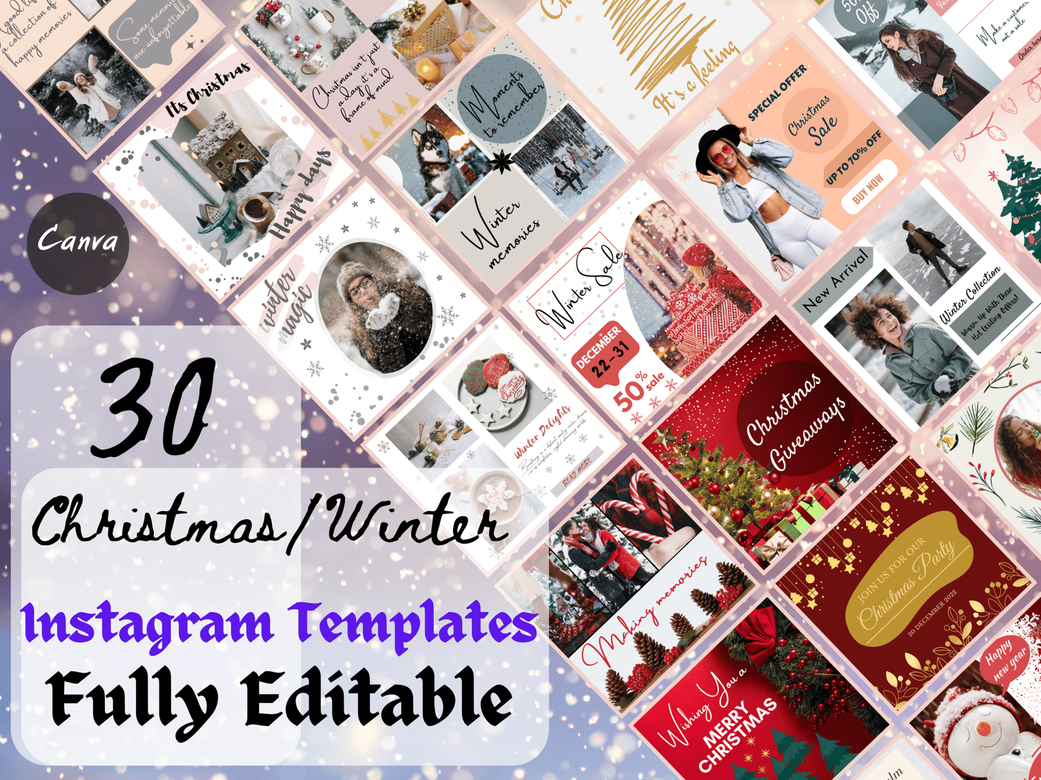 Christmas and winter Instagram templates