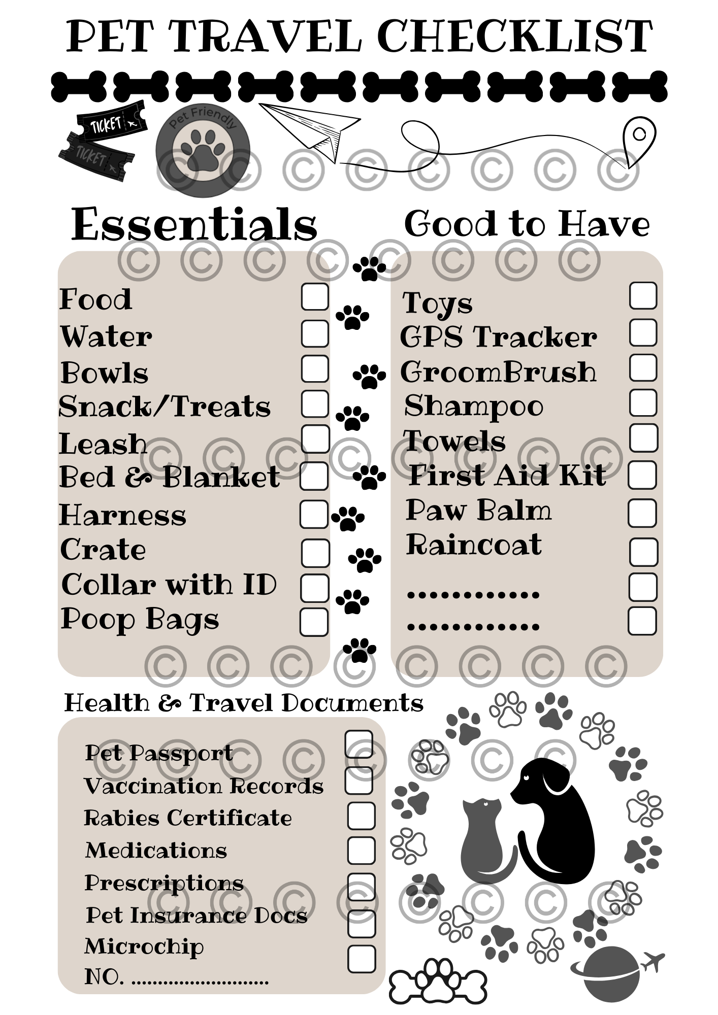 Pet Travel Checklist