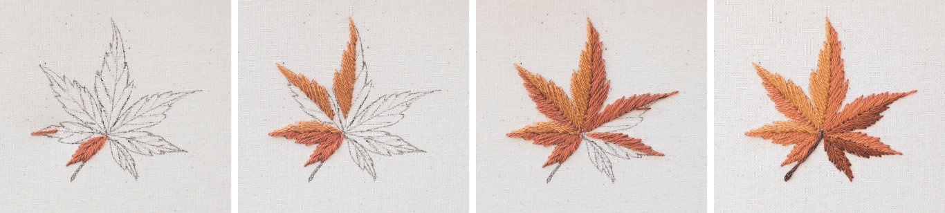 Leaf Stitch, A Step-by-Step Guide with FREE Autumn Leaf Embroidery Pattern