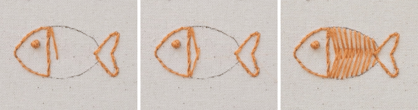 open fishbone stitch embroidery