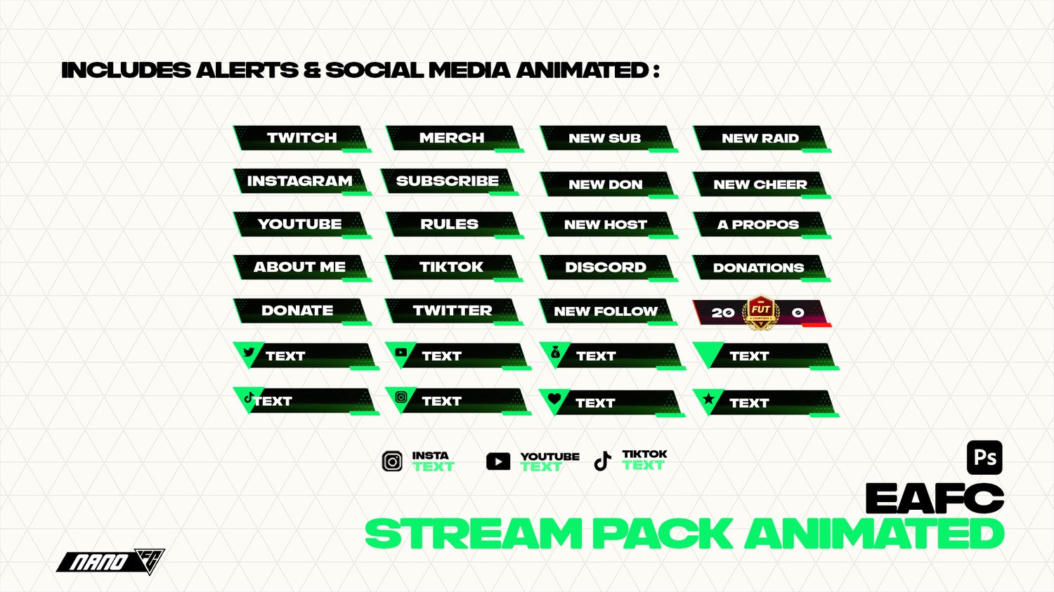 EAFC 24 Animated Livestream Overlay and Branding Pack (FIFA 24