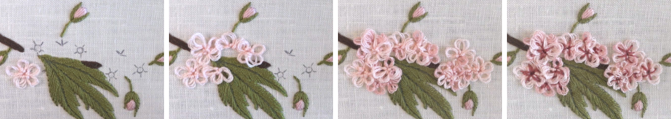 Ring Knot Stitch, A Step-by-Step Guide with FREE Cherry Blossom Embroidery Pattern