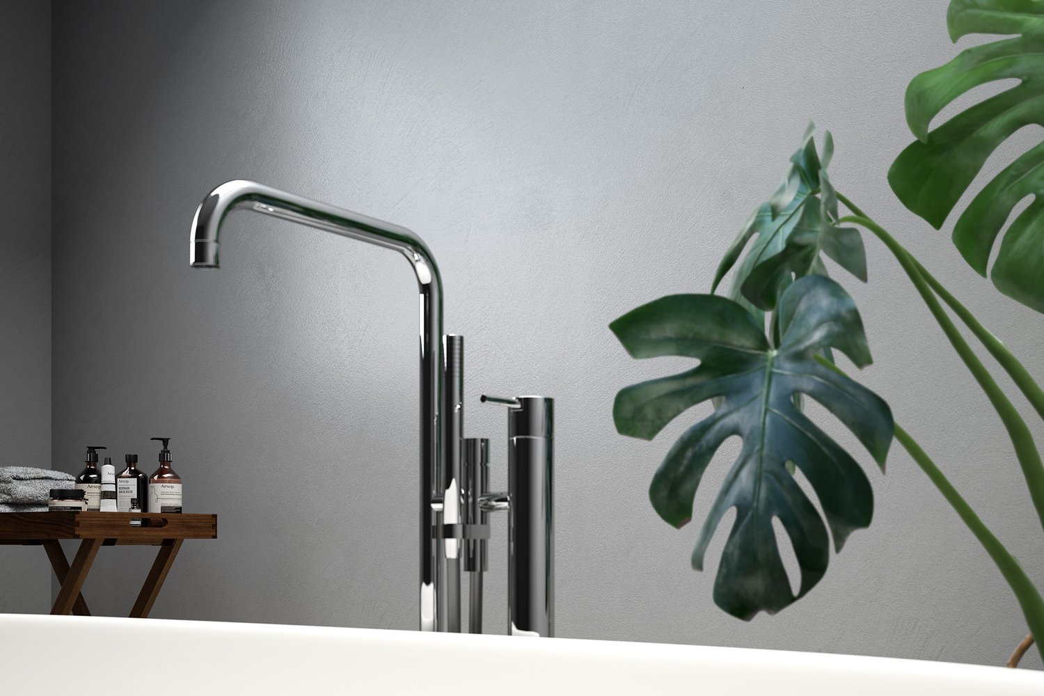 3d render with Resin Plaster N.1 texture