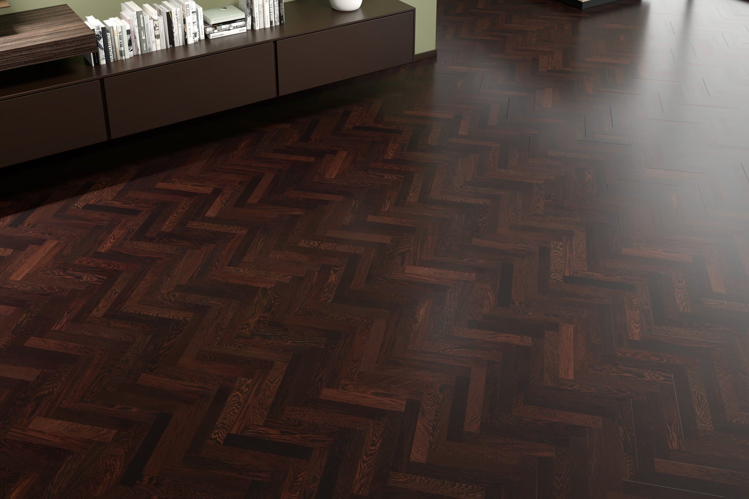 rendering with Wenge Herringbone wood texture