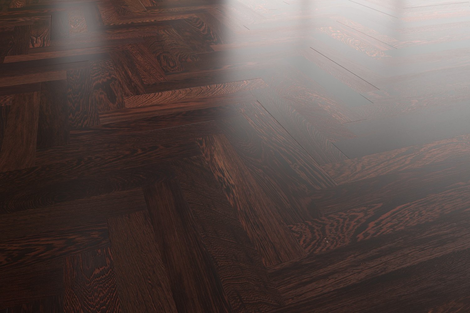 rendering with Wenge Herringbone wood texture