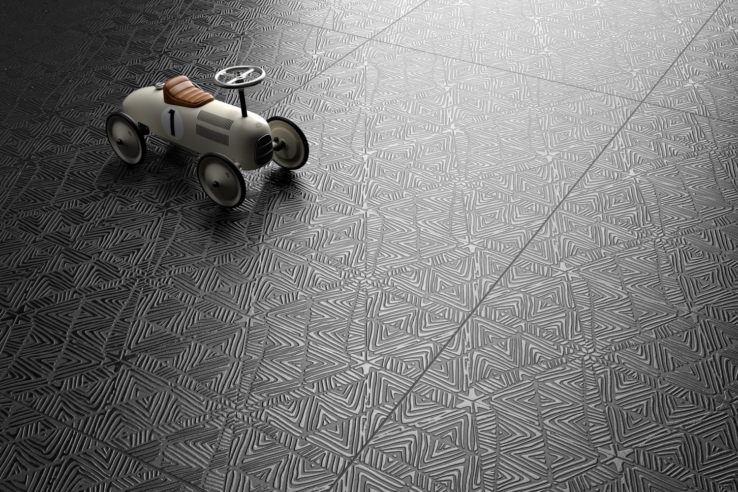 3d rendering with "Tracce Noir" Natural Stone texture